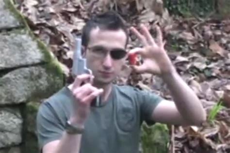 one eyed man shoots himself in head with flare gun for prank and then immediately regrets it