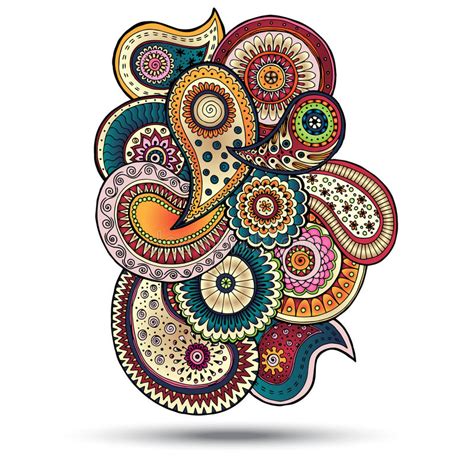 Henna Paisley Floral Vector Design Element Stock Vector Illustration