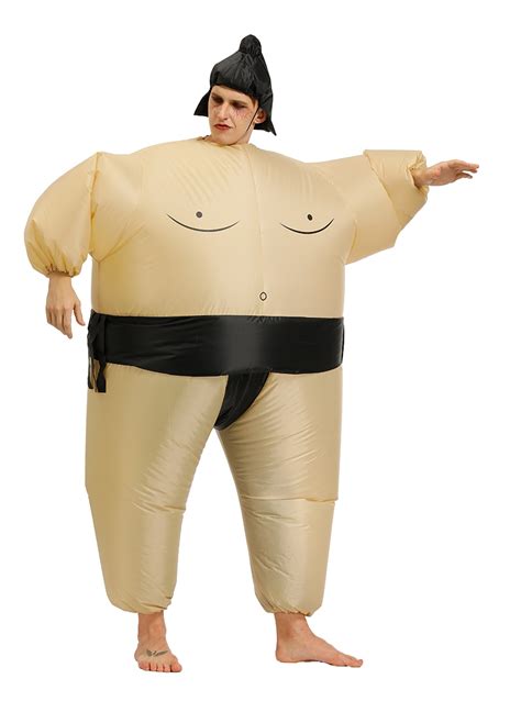 mens inflatable sumo wrestler costume suits adult blow up unisex adult hat ebay