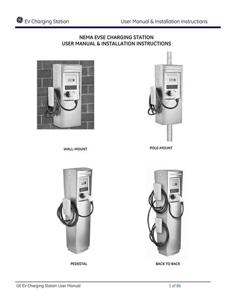 Ge Evsrn3 Ev Charger Single Pedestal Durastation With Rfid Access