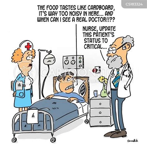 Man In Hospital Bed Cartoon