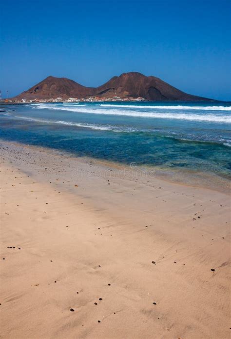 Cape Verde Beach At Atlantic Ocean Calhau Stock Photo Image Of Shore