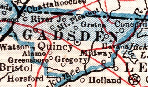 Map Of Gadsden County Florida 1921