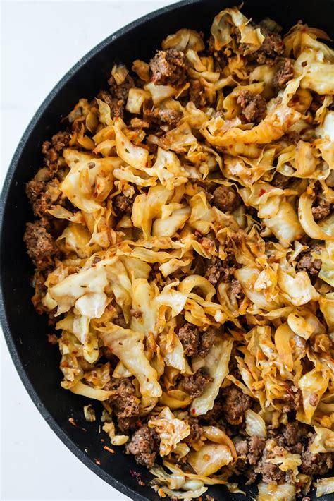 20-Minute Healthy Ground Beef & Cabbage Recipe - Homemade ...