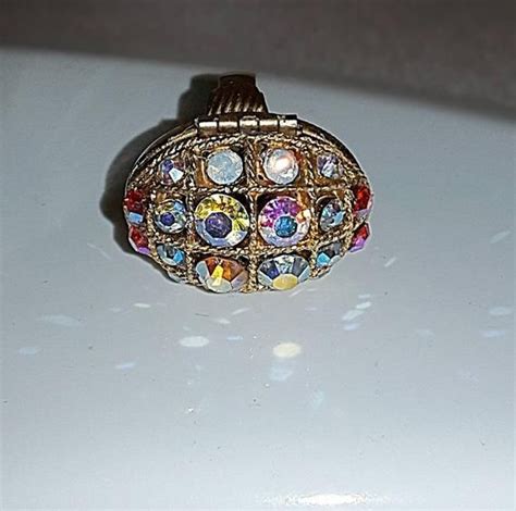 Vintage Avon Perfume Chamber Ring With Sparkly Colorful Aurora Etsy