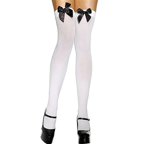 sexy summer women bow lace stockings fashion stretch over knee bowknot thigh high stockings