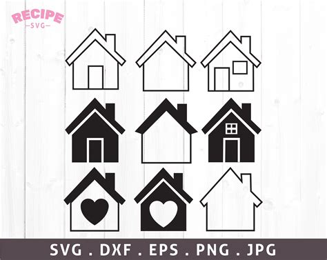 House Outline House Clipart Vinyl House Polaroid Frame Church