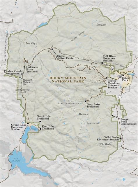 Simple Overview Map Of Rocky Mountain National Park This Basic Map