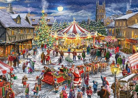 The Christmas Carousel Includes 2nd Free Puzzle 1000 Pieces Falcon