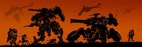 Science Fiction War Tank Concept Art Orange Artwork Robot Mech