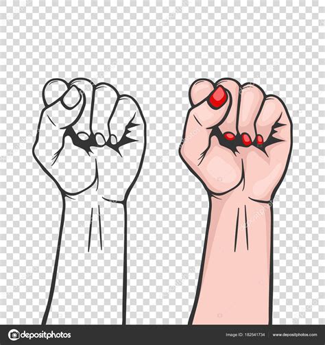 Raised Women S Fist Isolated Symbol Unity Or Solidarity With