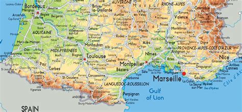 South Of France Map South France Map Detailed Western Europe Europe