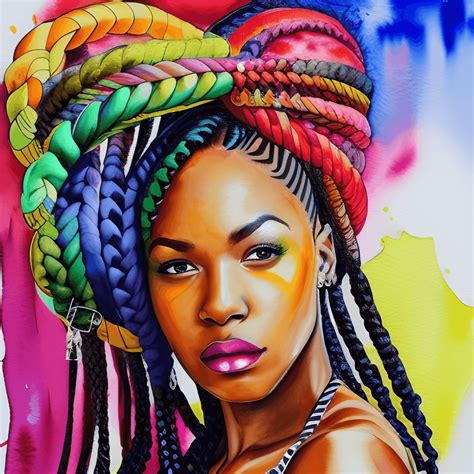 Hip Hop Braided Hair African American Woman · Creative Fabrica