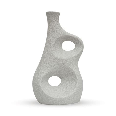 Abstract White Ceramic Vase — Ruby Atelier