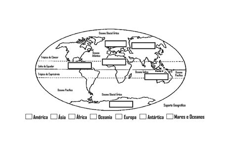 Mapa Mapa Dos Oceanos E Continentes Atividades De Geografia Mapas The