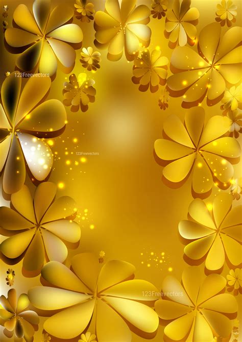 Gold Flower Background Vector