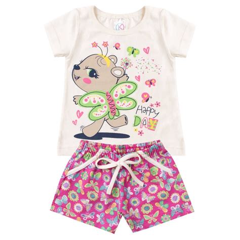 Conjunto Infantil Menina Roupas De Cotton Happy Day Submarino