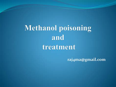 Solution Methanol Poisoning And Treatment Studypool
