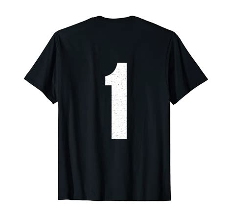 Jersey Number 1 Athletic Style Sports T Shirt Back Clothing
