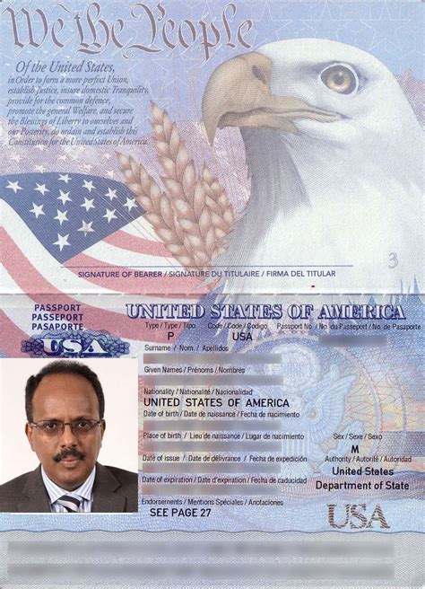 American Passport First Page