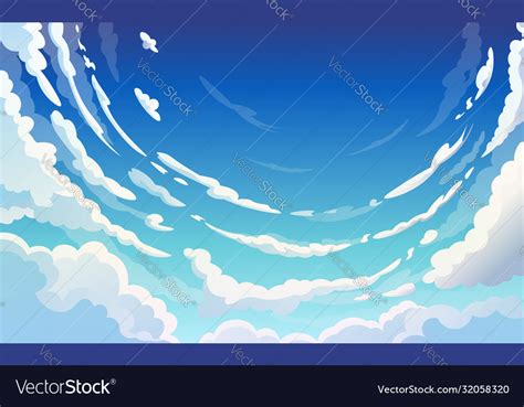 Blue Sky With White Clouds Clear Sunny Day Vector Image