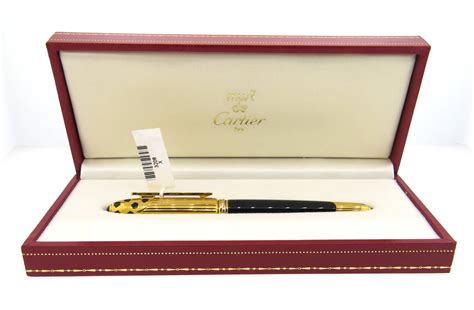 Cartier Must Panthere Black Lacquer Gold Finish Fountain Pen At 1stdibs