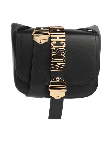 Moschino Leather Cross Body Bag In Black Lyst
