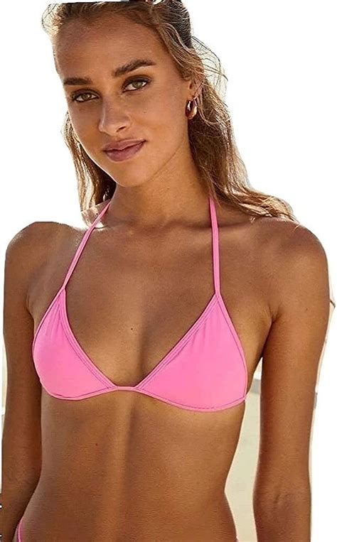 Pink Triangle Bikini Tie Back Amazon Co Uk Clothing