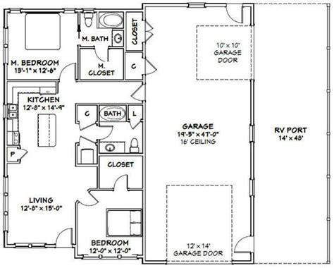 What is a barndominium (definition)? 46x48 House 2-Bedroom 2-Bath 1157 sq ft PDF Floor | Etsy ...