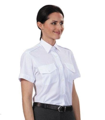 Van Heusen Women S Aviator Pilot Shirt Short Sleeve White Size 20 16653612651 Ebay
