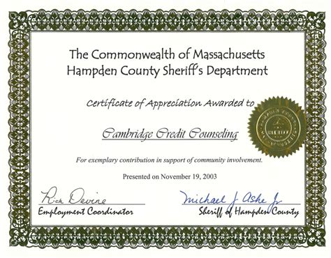 Green Seal Appreciation Certificate Printable