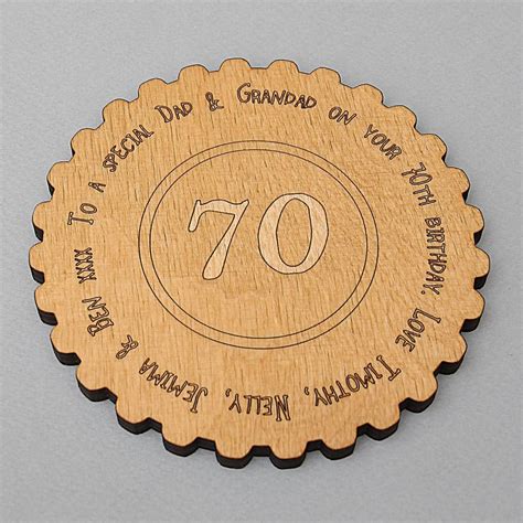 Personalised 70th Birthday Keepsake Coaster By Neltempo