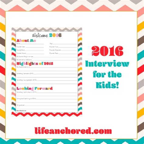 New Year Kid Interview Printable Life Anchored