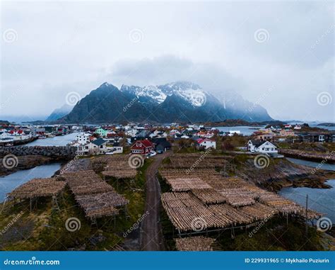 Lofoten Islands Norway From Reinebringen Ridge Stock Image Image Of