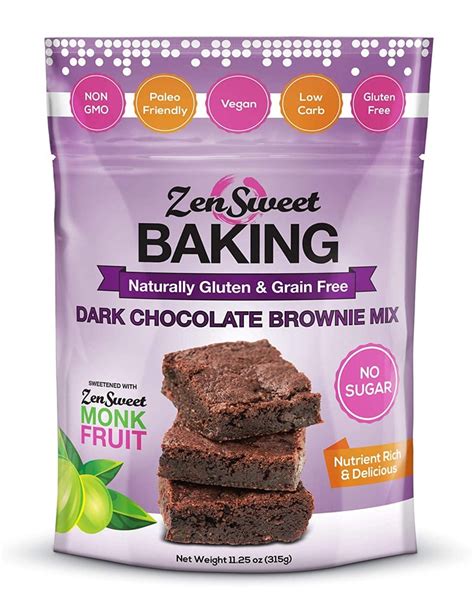 Zensweet Baking Dark Chocolate Brownie Mix Best Low Carb Brownies