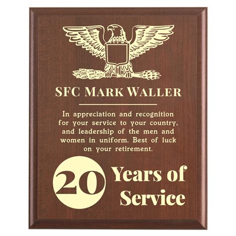 military retirement award plaque armed forces t for retiring from service branches marked