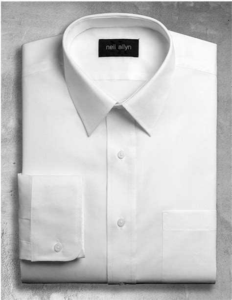 Mens Classic 100 Cotton Spread Collar Dress Shirt In White