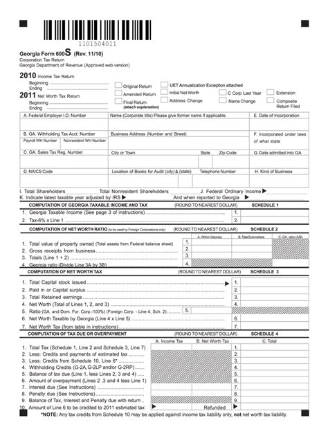 Georgia Form 600s Fill Out And Sign Online Dochub