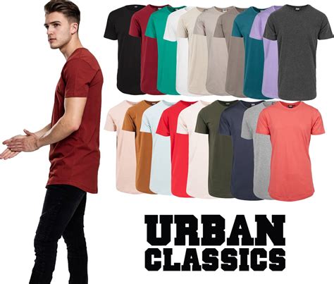 Urban Classics Mens T Shirt Shaped Long Tee Long Fitted Shirt Ebay