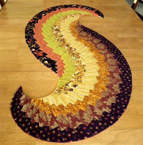 Spiral Table Runner Fall Table Runner Curved Autumn Table Etsy