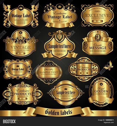 Golden Labels Vintage Image And Photo Free Trial Bigstock