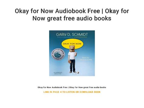 Okay For Now Audiobook Free Okay For Now Great Free Audio Books
