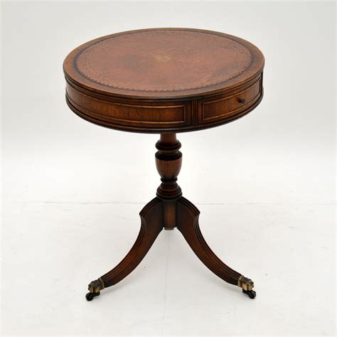 Antique Regency Style Mahogany Leather Top Drum Table Marylebone Antiques