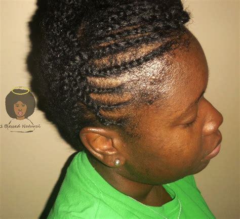 Cornrow And Flat Twist Tuck And Roll Updo