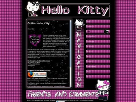 Gothic Hello Kitty Myspace Layouts Createblog