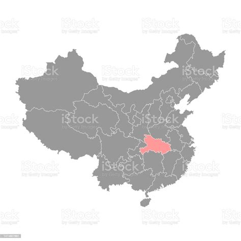 Hubei Province Map Administrative Divisions Of China Vector