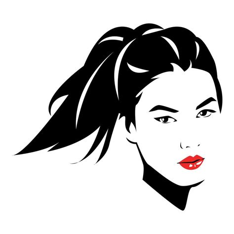 Ponytail Silhouette Vector Art Icons And Graphics For Free Download