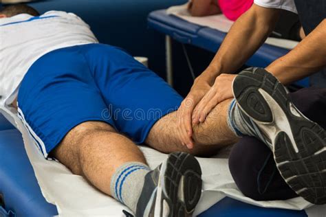 Athlete S Muscles Massage After Sport Workout Editorial Image Image
