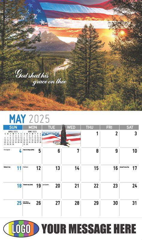 2025 Promotional Calendar America The Beautiful Us Patriotism Calendar