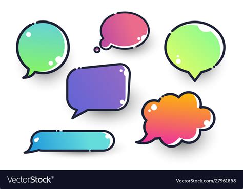 Colorful Set Different Speech Bubbles Royalty Free Vector